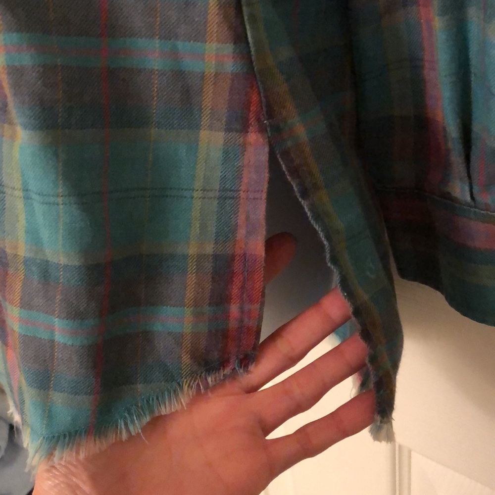 Blue Plaid Button Down Flannel Shirt - Picture 4 of 16